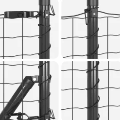 vidaXL Hegn med post Grå 0,4 x 10 m Stål og PVC