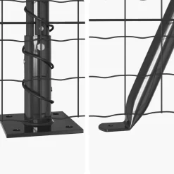 vidaXL Hegn med post Grå 0,4 x 10 m Stål og PVC