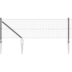 vidaXL Hegn med post Grå 0,4 x 10 m Stål og PVC