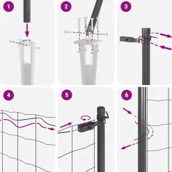 vidaXL Hegn med post Grå 0,4 x 10 m Stål og PVC