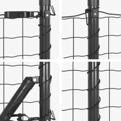 vidaXL Hegn med post Grå 0,4 x 10 m Stål og PVC