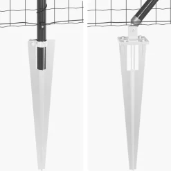 vidaXL Hegn med post Grå 0,4 x 10 m Stål og PVC