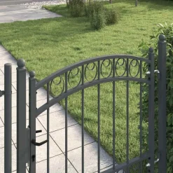vidaXL Hegnport med lås Emmen Grå 100 x 100 cm Pulverlakeret Stål