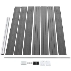 vidaXL hegnspanelsæt 353x146 cm WPC grå