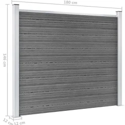 vidaXL hegnspanelsæt 526x146 cm WPC grå
