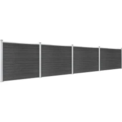 vidaXL hegnspanelsæt 699x146 cm WPC grå