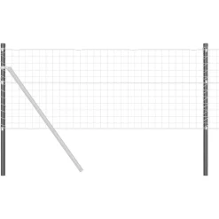 vidaXL Hegnspæl 2 pcs Grå 50 cm Pulverlakeret Stål