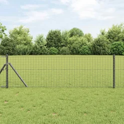vidaXL Hegnspæl 2 pcs Grå 50 cm Pulverlakeret Stål