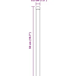 vidaXL Hegnspæl 2 pcs Grå 50 cm Pulverlakeret Stål