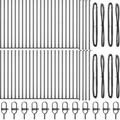 vidaXL Hegnspæl 52 pcs Grå 3,2 x 3,2 x 50 cm