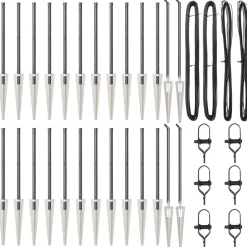 vidaXL Hegnspæl 26 pcs Grå 3,2 x 3,2 x 105 cm
