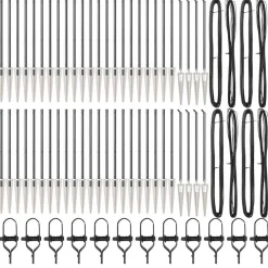 vidaXL Hegnspæl 52 pcs Grå 3,2 x 3,2 x 105 cm