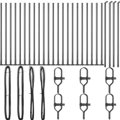 vidaXL Hegnspæl 26 pcs Grå 3,2 x 3,2 x 50 cm