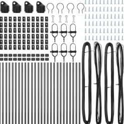 vidaXL Hegnspæl 26 pcs Grå 3,2 x 3,2 x 80 cm