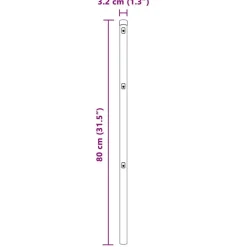 vidaXL Hegnspæl 26 pcs Grå 3,2 x 3,2 x 80 cm