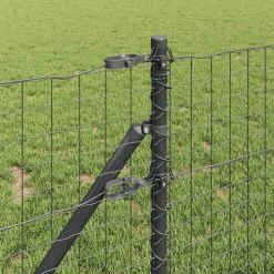 vidaXL Hegnspæl 13 pcs Grå Stål