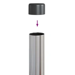 vidaXL Hegnspæl 2 pcs Sølv 50 cm Pulverlakeret Stål