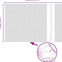 vidaXL Hegnspæl Grå 10 x 0,4 m (13 mm net) Stål og PVC