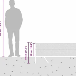 vidaXL Hegnspæl Grå 10 x 0,4 m (13 mm net) Stål og PVC