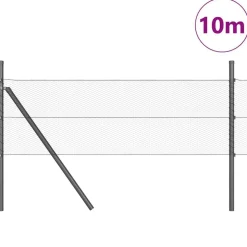 vidaXL Hegnspæl Grå 10 x 0,4 m (13 mm net) Stål og PVC