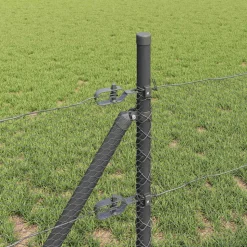 vidaXL Hegnspæl Grå 10 x 0,4 m (13 mm net) Stål og PVC