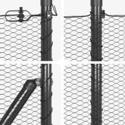 vidaXL Hegnspæl Grå 10 x 0,4 m (13 mm net) Stål og PVC