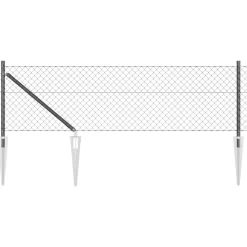vidaXL Hegnspæl Grå 10 x 0,4 m (40 x 40 mm net) Stål og PVC