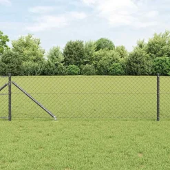 vidaXL Hegnspæl Grå 10 x 0,4 m (40 x 40 mm net) Stål og PVC