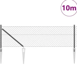 vidaXL Hegnspæl Grå 10 x 0,4 m (40 x 40 mm net) Stål og PVC