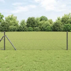 vidaXL Hegnspæl Grå 10 x 0,4 m (40 x 40 mm net) Stål og PVC