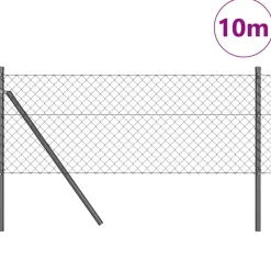 vidaXL Hegnspæl Grå 10 x 0,4 m (40 x 40 mm net) Stål og PVC
