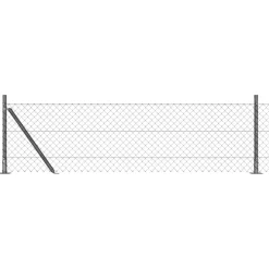 vidaXL Hegnspæl Grå 10 x 0,4 m (40 x 40 mm net) Stål og PVC