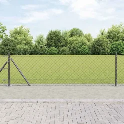 vidaXL Hegnspæl Grå 10 x 0,4 m (40 x 40 mm net) Stål og PVC
