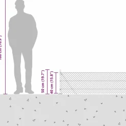 vidaXL Hegnspæl Grå 10 x 0,4 m (40 x 40 mm net) Stål og PVC