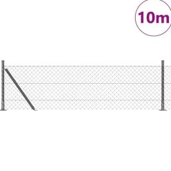 vidaXL Hegnspæl Grå 10 x 0,4 m (40 x 40 mm net) Stål og PVC
