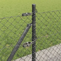 vidaXL Hegnspæl Grå 10 x 0,4 m (40 x 40 mm net) Stål og PVC