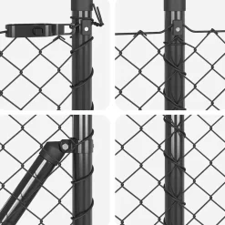 vidaXL Hegnspæl Grå 10 x 0,4 m (40 x 40 mm net) Stål og PVC
