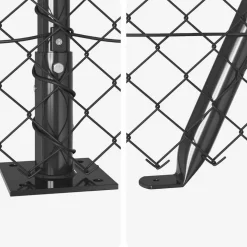 vidaXL Hegnspæl Grå 10 x 0,4 m (40 x 40 mm net) Stål og PVC