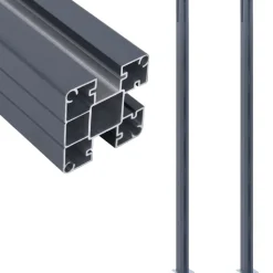 vidaXL hegnspæle 2 stk. 185 cm aluminium mørkegrå