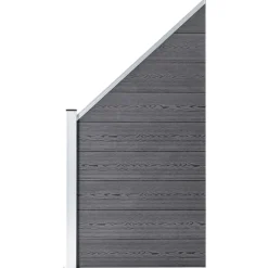 vidaXL hegnssæt 1 firkantet + 1 skrå 273x186 cm WPC grå