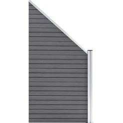 vidaXL hegnssæt 1 firkantet + 1 skrå 273x186 cm WPC grå