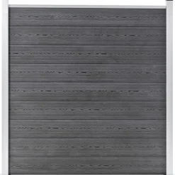 vidaXL hegnssæt 1 firkantet + 1 skrå 273x186 cm WPC grå