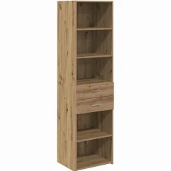 vidaXL Highboard Artisan Egetræ 50 x 42,5 x 185 cm Konstrueret træ