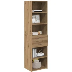 vidaXL Highboard Artisan Egetræ 50 x 42,5 x 185 cm Konstrueret træ