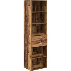 vidaXL Highboard Gammelt træ 50 x 42,5 x 185 cm Konstrueret træ