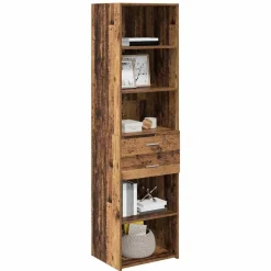 vidaXL Highboard Gammelt træ 50 x 42,5 x 185 cm Konstrueret træ