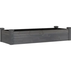 vidaXL højbed med foring 120x45x25 cm massivt fyrretræ grå