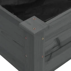 vidaXL højbed med foring 120x45x25 cm massivt fyrretræ grå