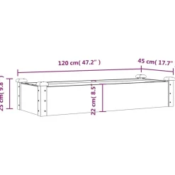 vidaXL højbed med foring 120x45x25 cm massivt fyrretræ grå