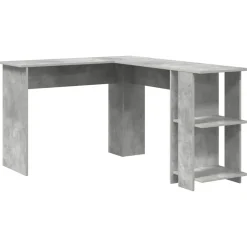 vidaXL Hjørneskrivebord Beton Grå 140 x 113,5 x 75 cm Konstrueret træ